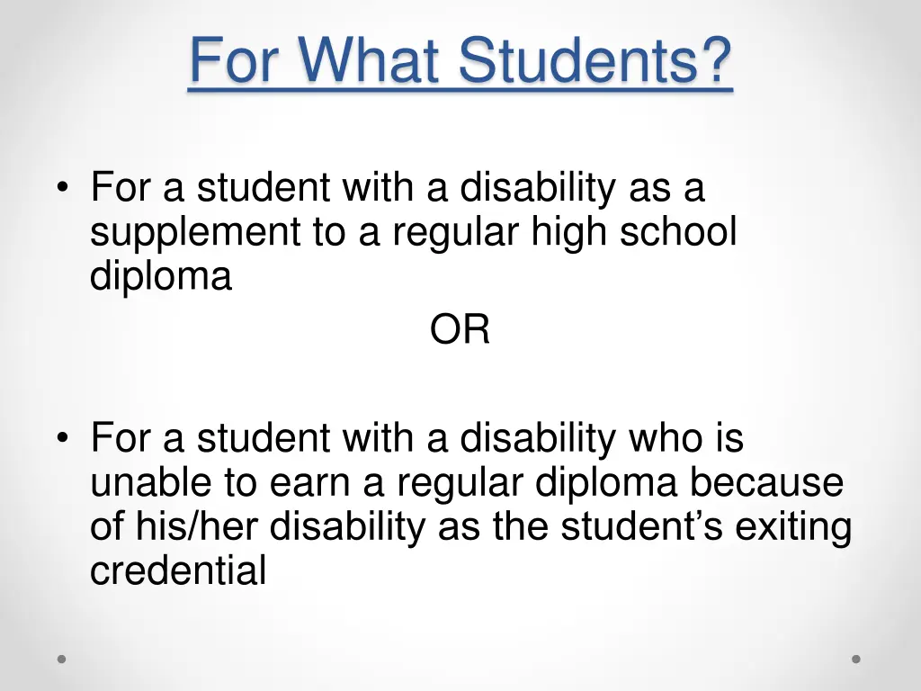 for what students