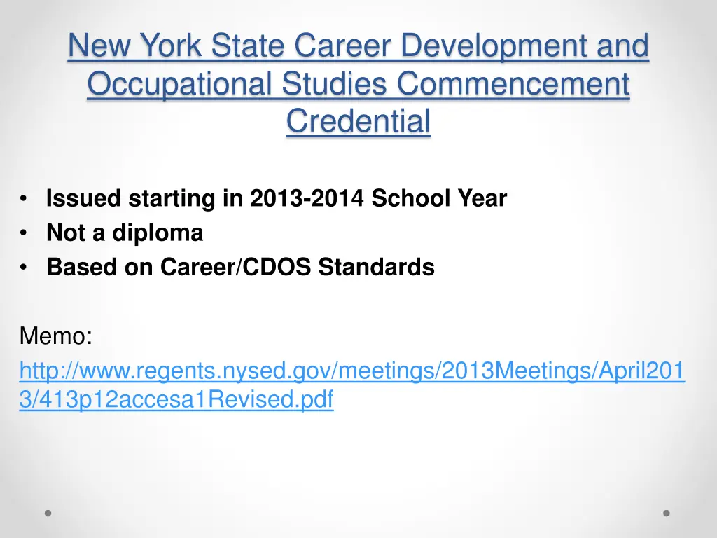 new york state career development