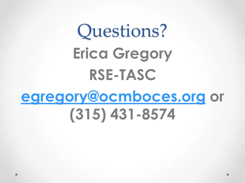 questions erica gregory rse tasc