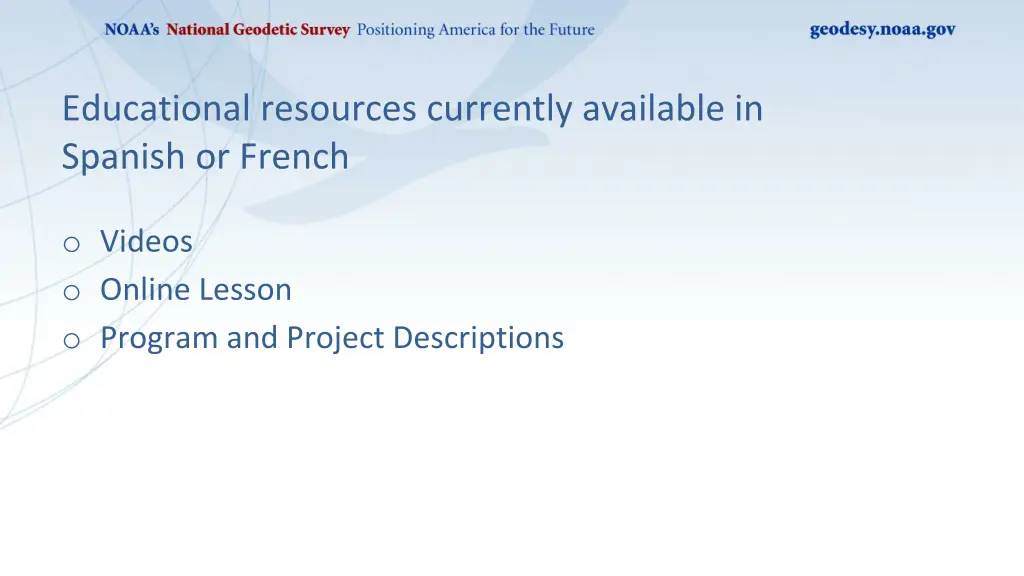 educational resources currently available