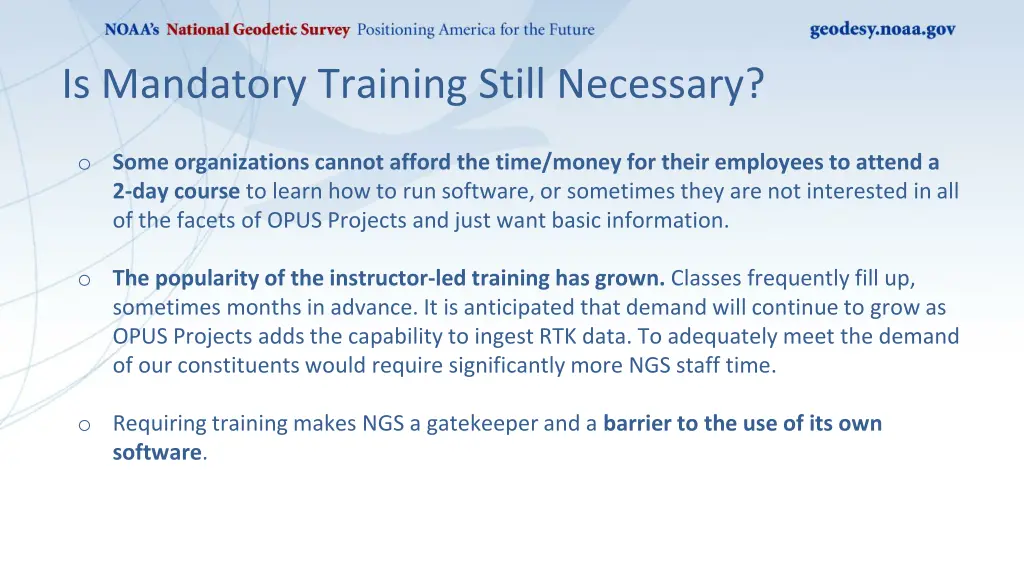 is mandatory training still necessary 1