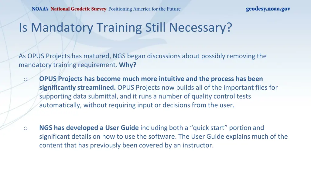 is mandatory training still necessary