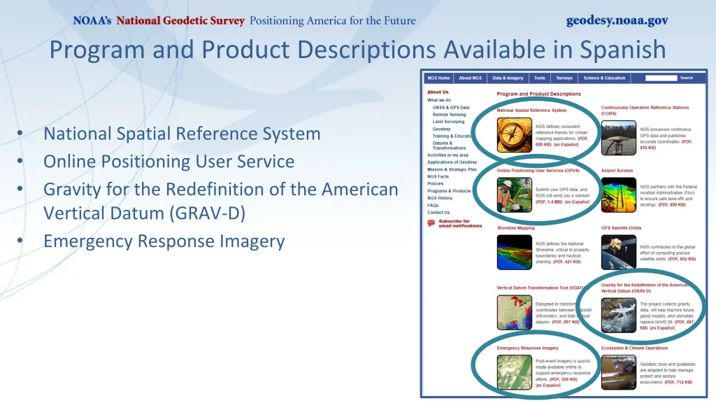 program and product descriptions available
