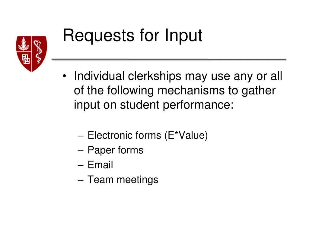 requests for input