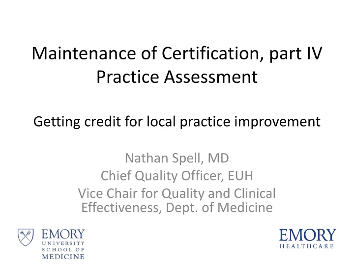 maintenance of certification part iv practice