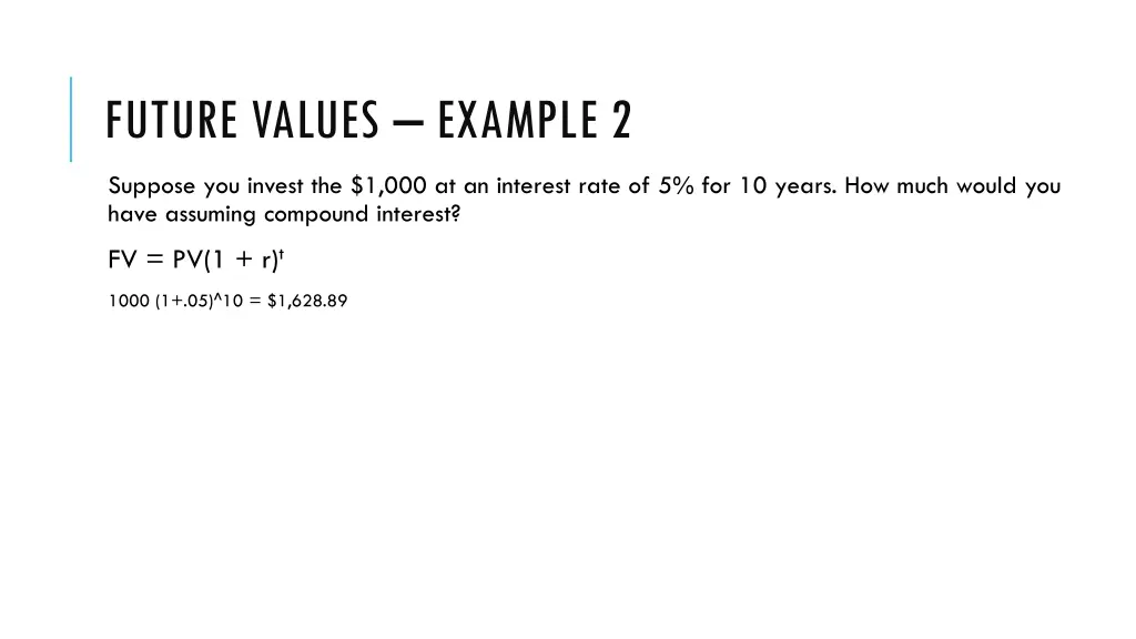 future values example 2