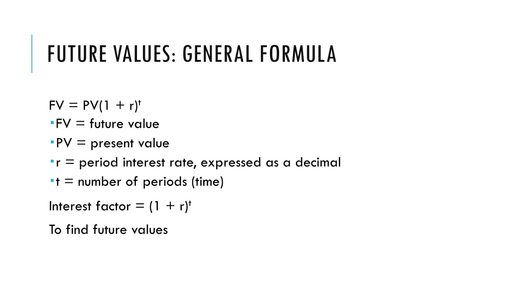 future values general formula