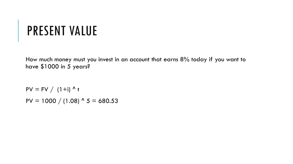 present value 2