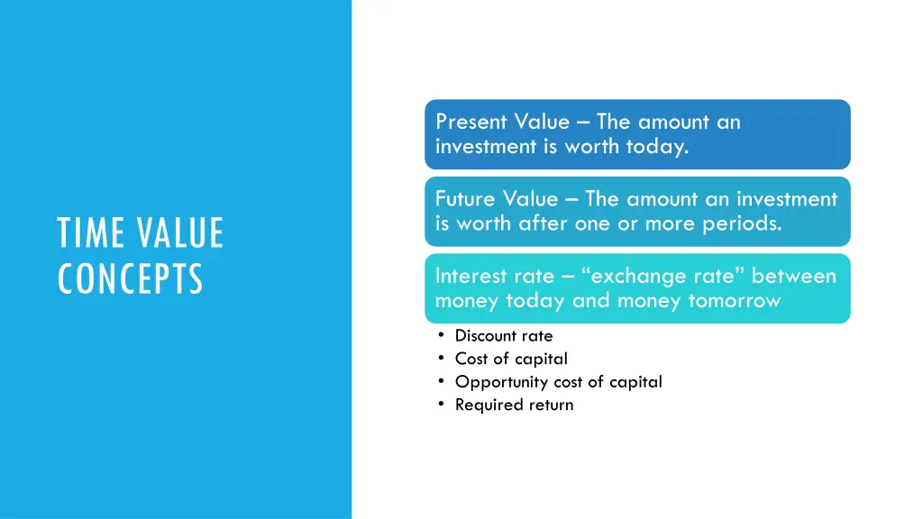 present value the amount an investment is worth