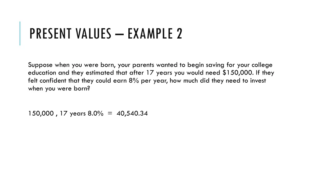 present values example 2 1