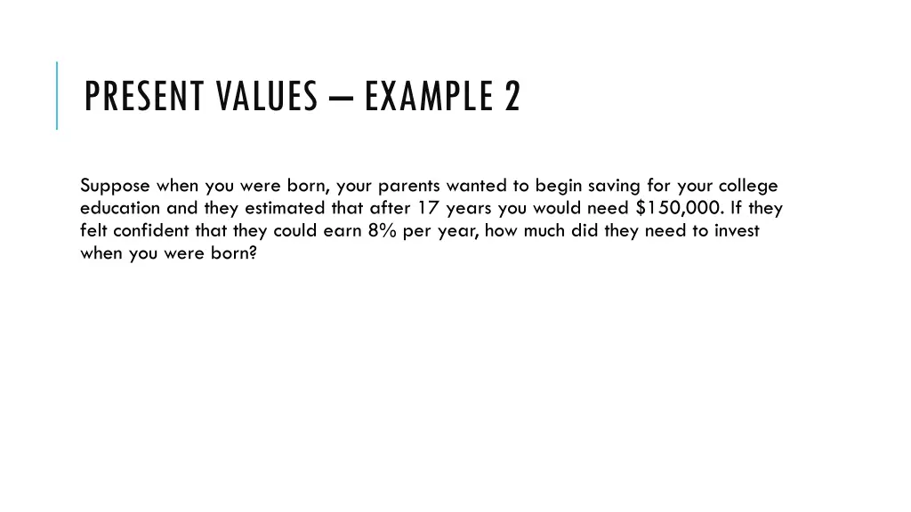 present values example 2