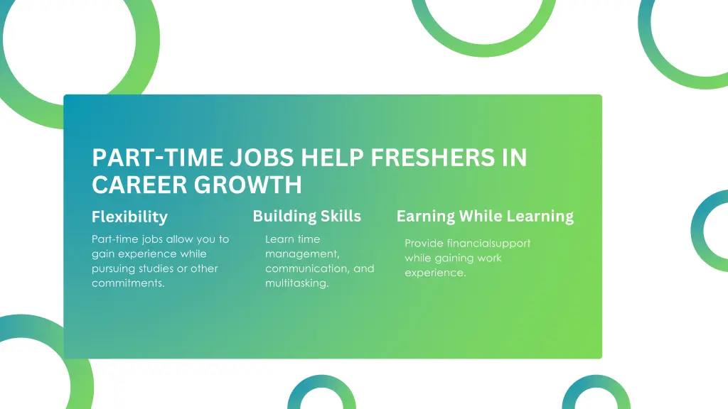 part time jobs help freshers in career growth