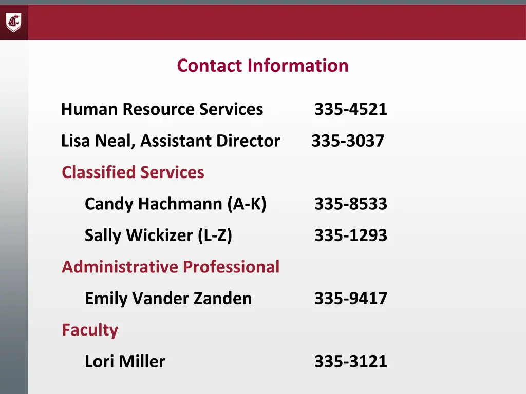 contact information
