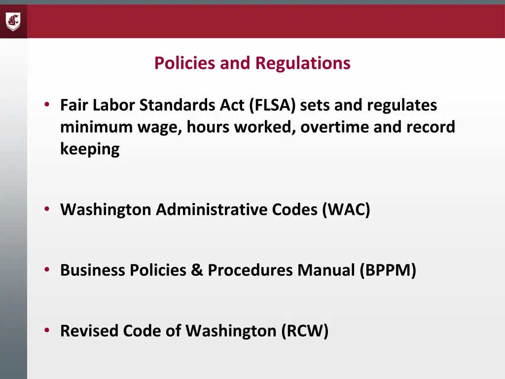 policies and regulations