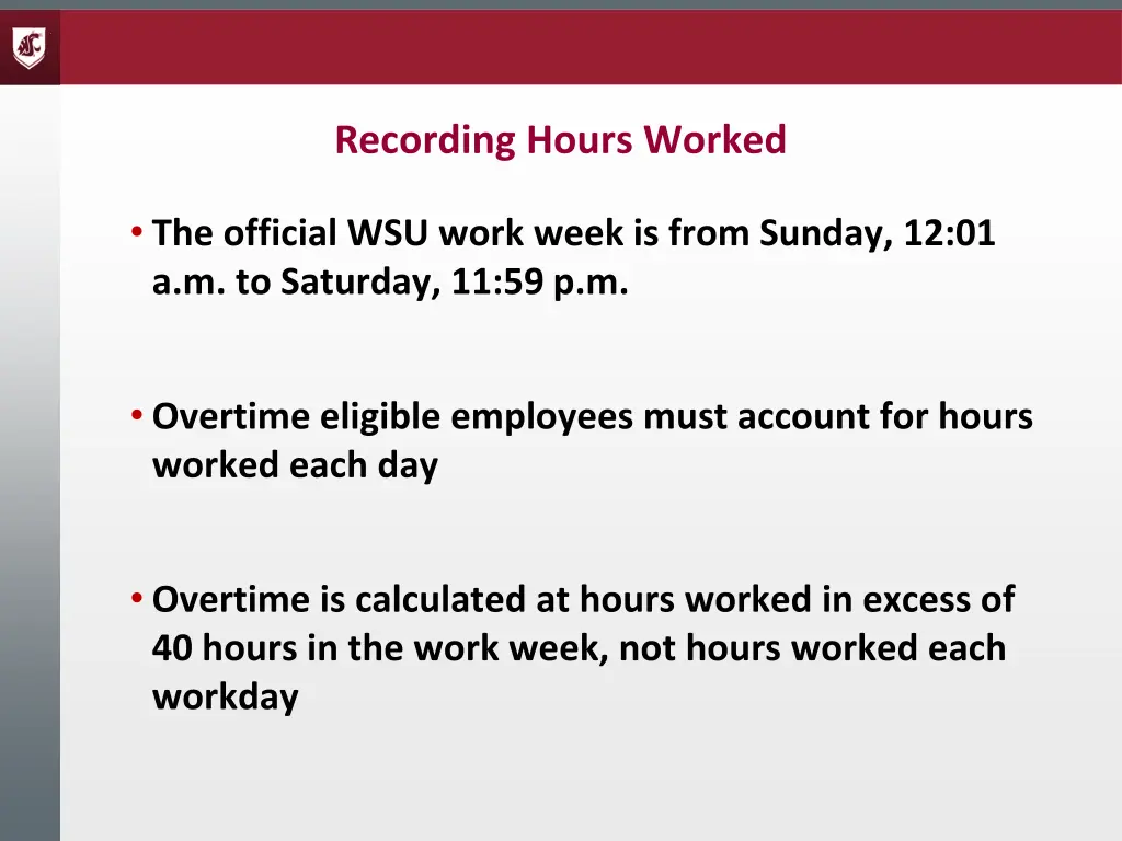 recording hours worked