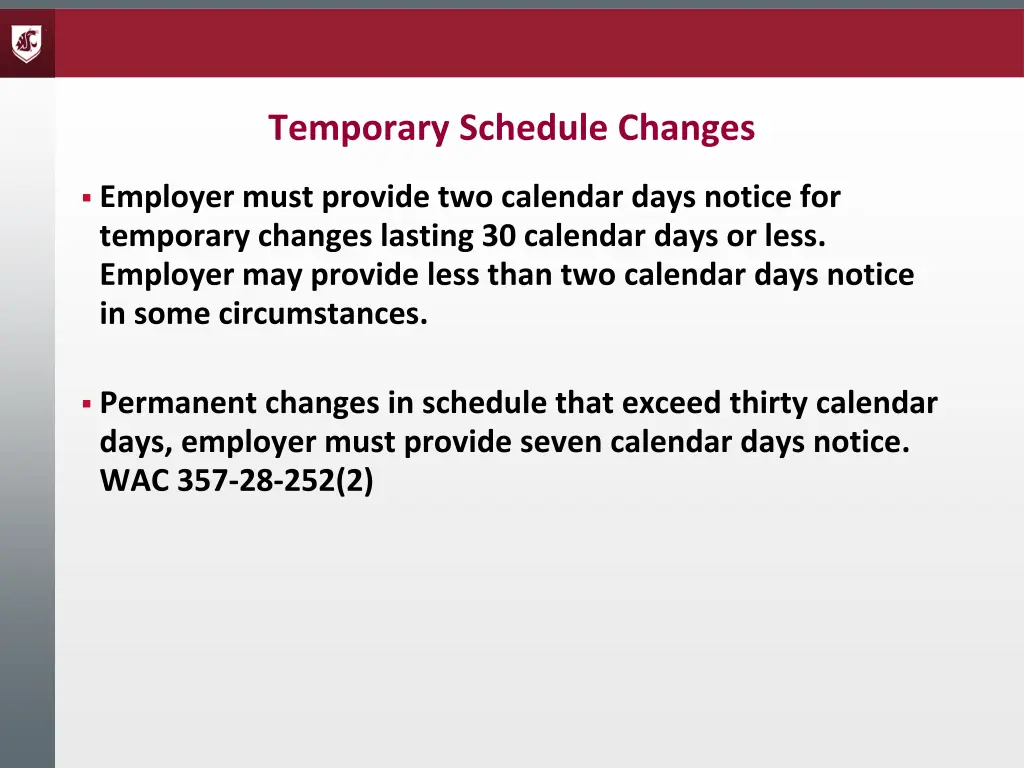 temporary schedule changes 1