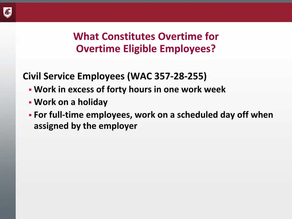 what constitutes overtime for overtime eligible