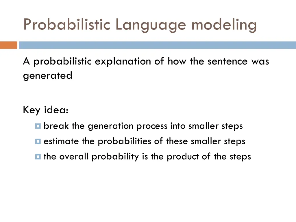 probabilistic language modeling