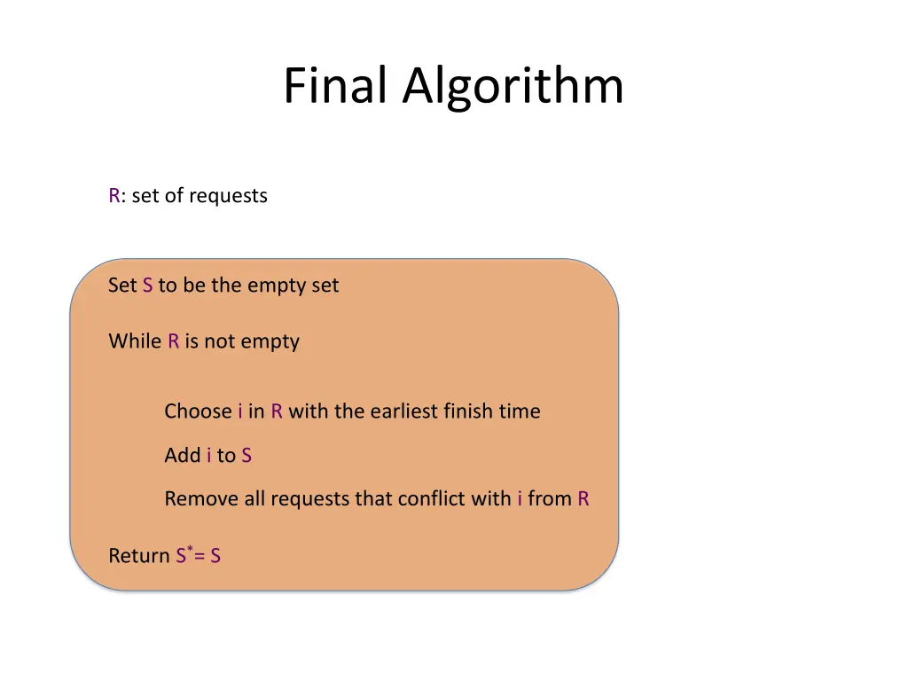 final algorithm