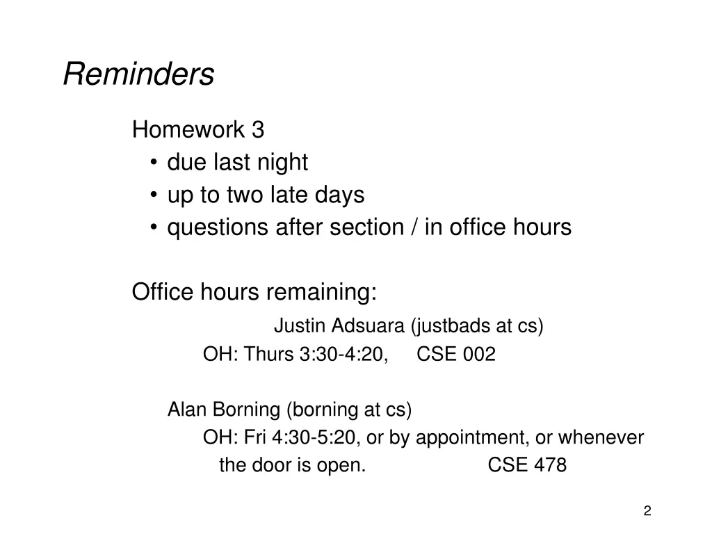reminders