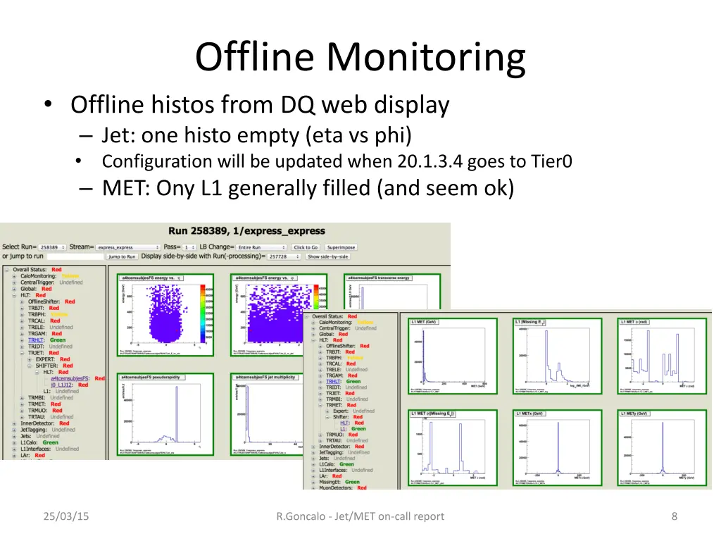offline monitoring offline histos from