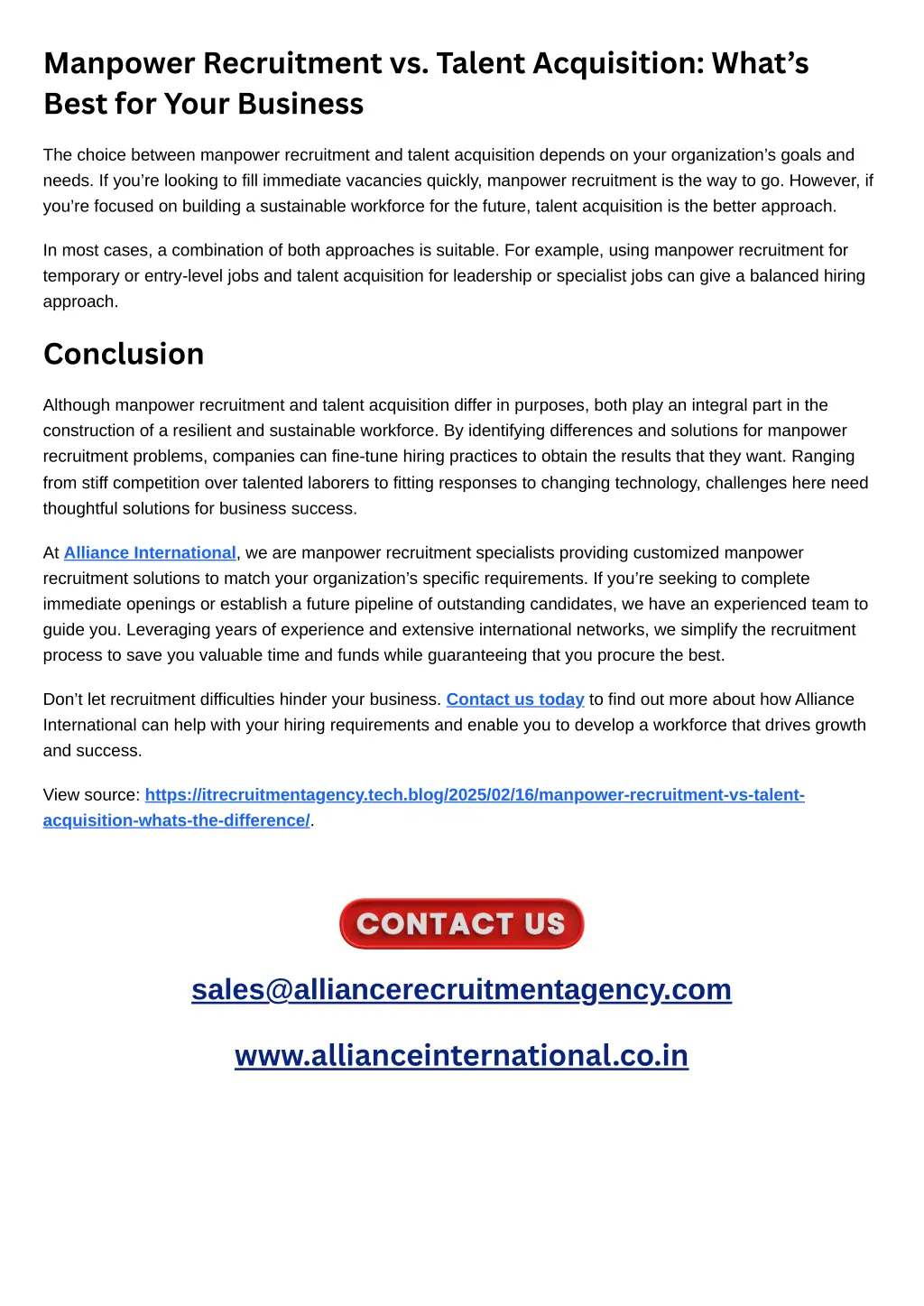 manpower recruitment vs talent acquisition what 1