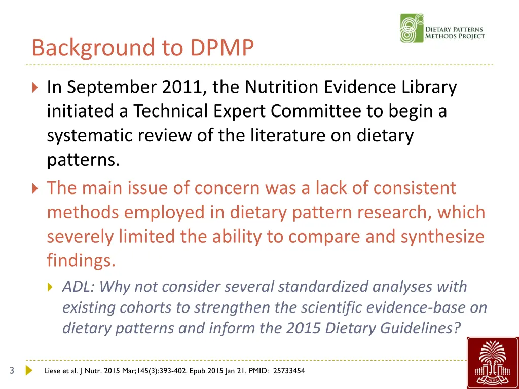 background to dpmp 1