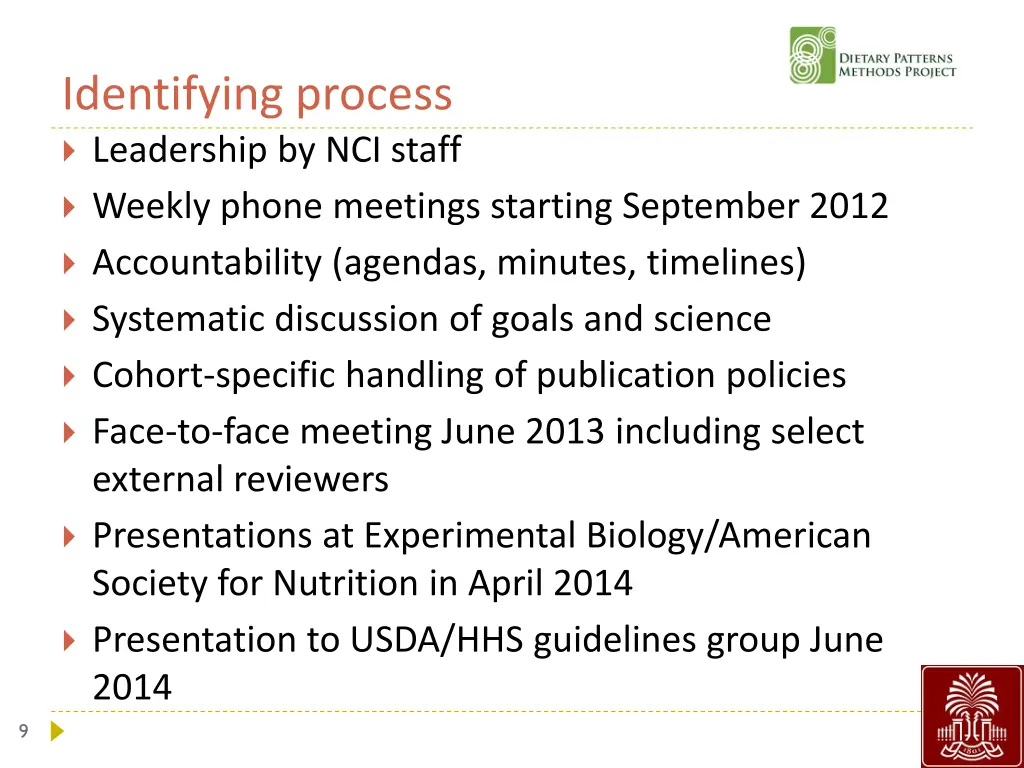 identifying process leadership by nci staff