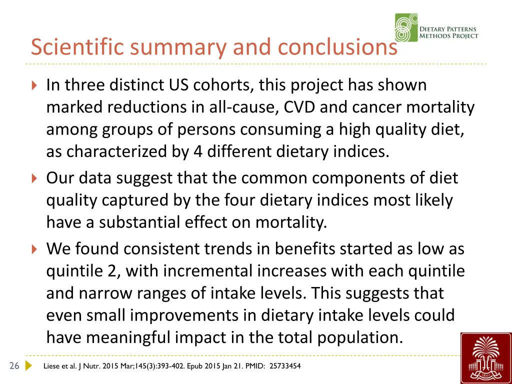 scientific summary and conclusions