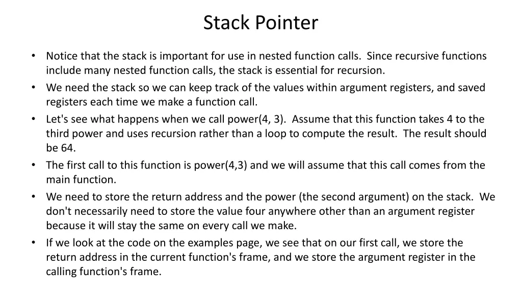 stack pointer