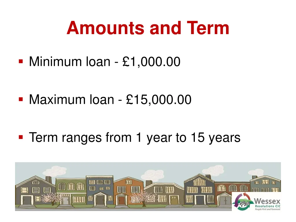 amounts and term
