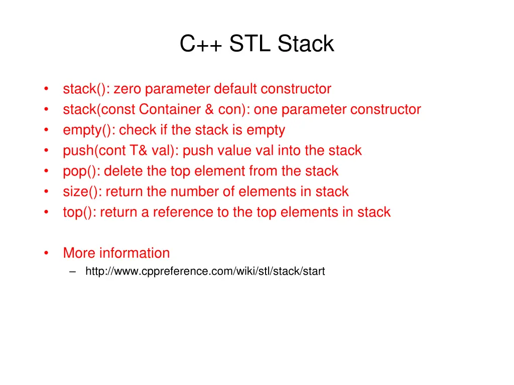 c stl stack