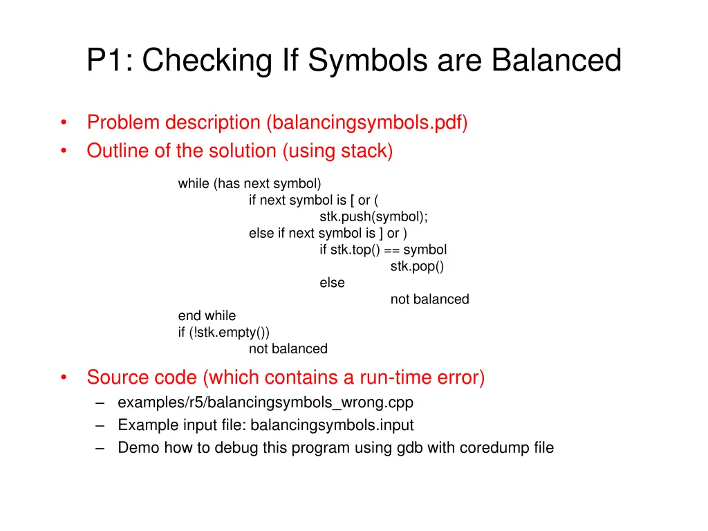 p1 checking if symbols are balanced