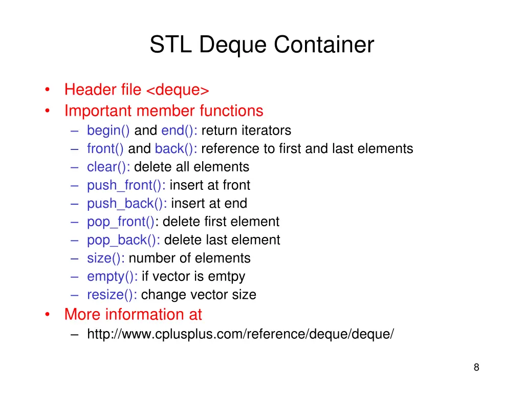 stl deque container