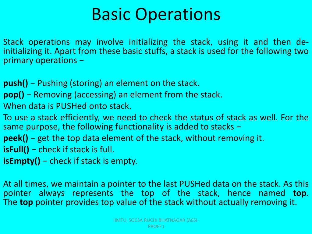 basic operations
