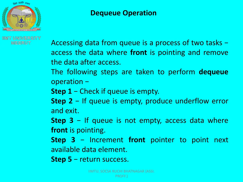 dequeue operation