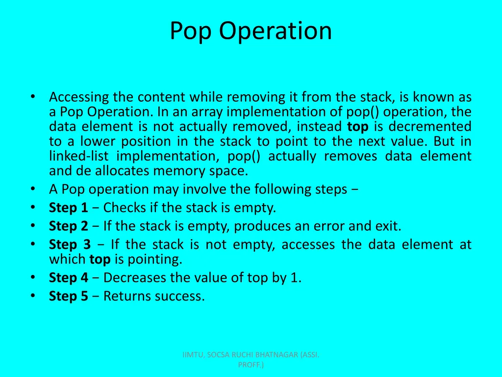 pop operation