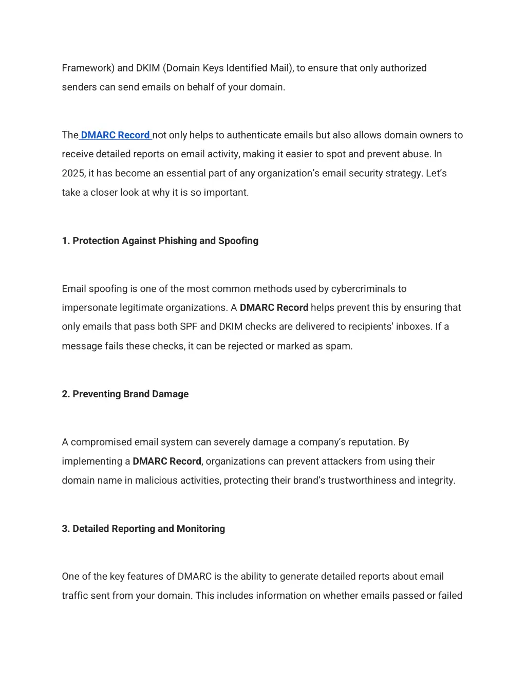 framework and dkim domain keys identified mail