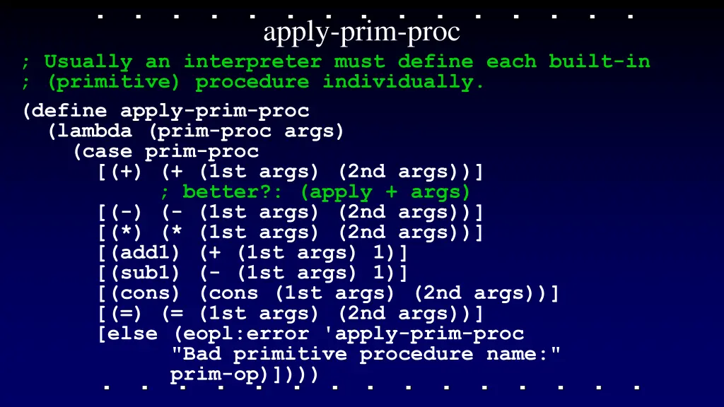 apply prim proc