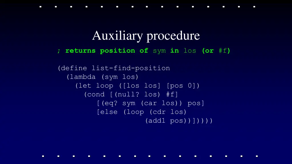 auxiliary procedure