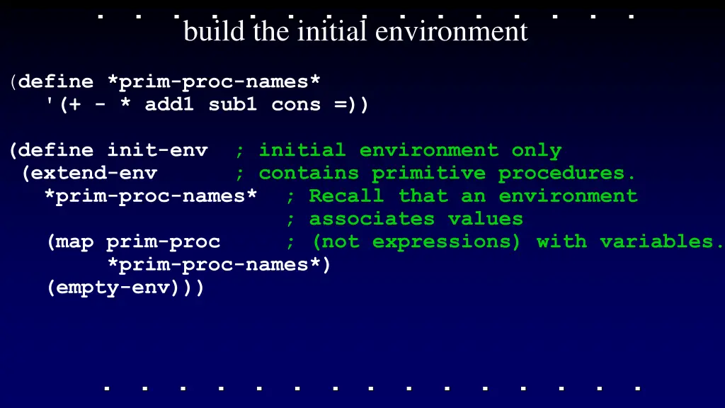 build the initial environment