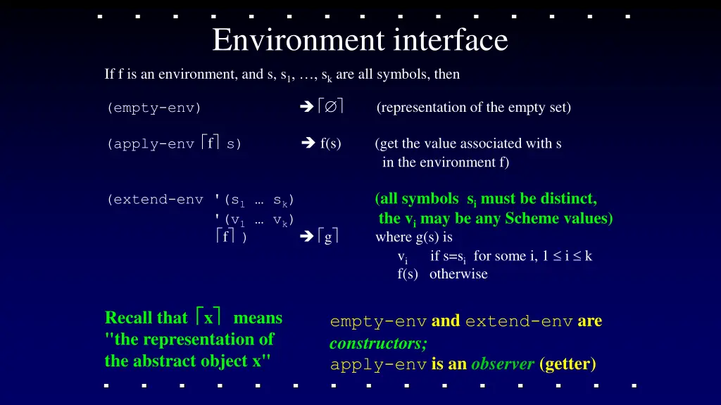 environment interface