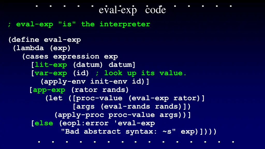 eval exp code