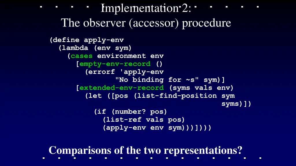 implementation 2 the observer accessor procedure