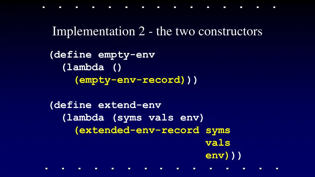 implementation 2 the two constructors