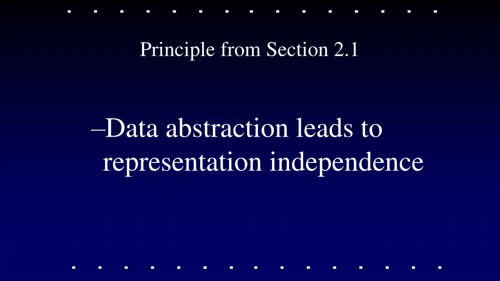 principle from section 2 1