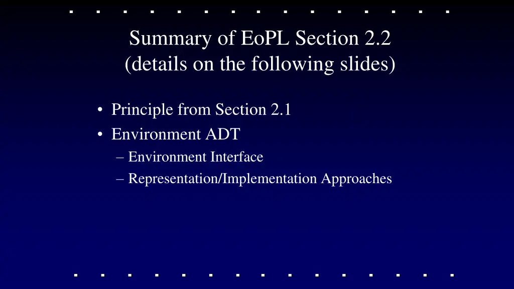 summary of eopl section 2 2 details