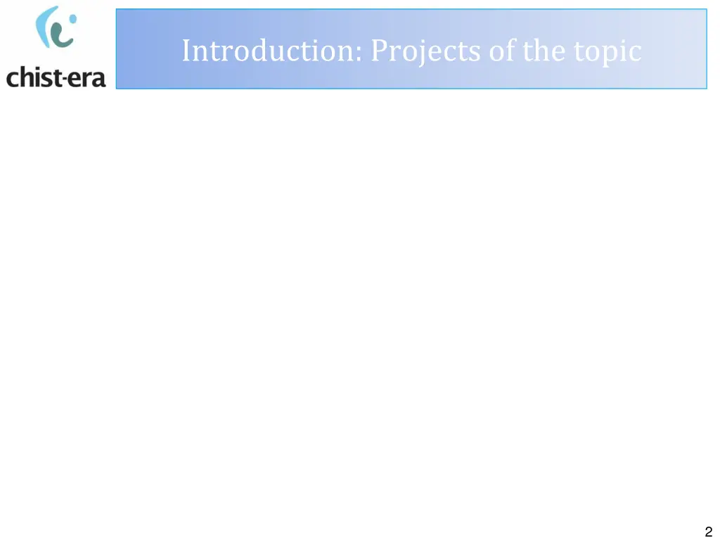 introduction projects of the topic