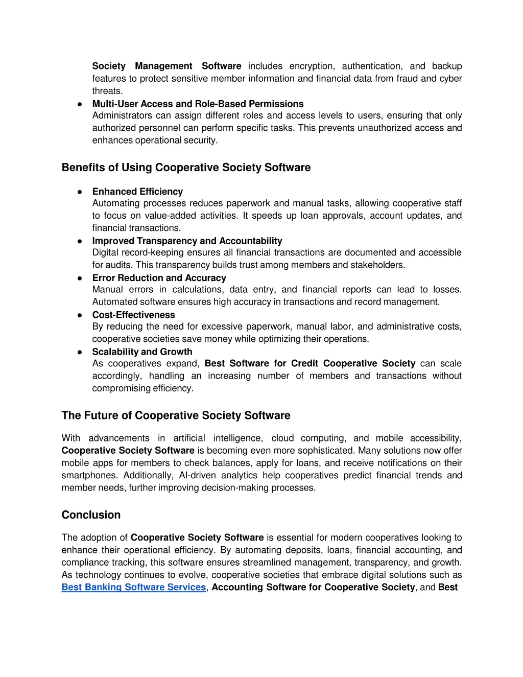 society management software includes encryption
