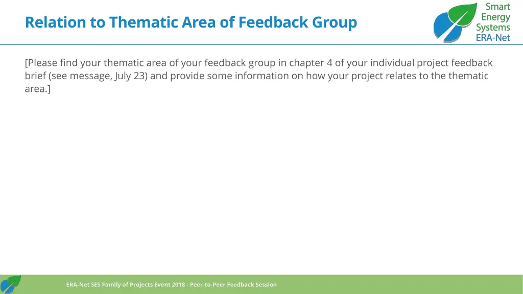 relation to thematic area of feedback group